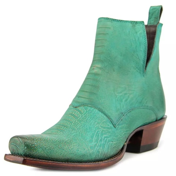 turquoise western booties